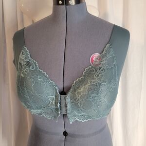 Stretch Lace Padded Bralette in Teal NWOT XXL